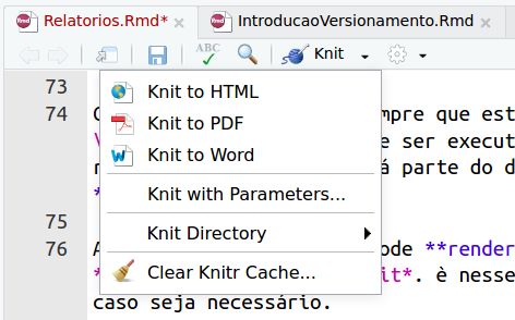 Menu do Knit